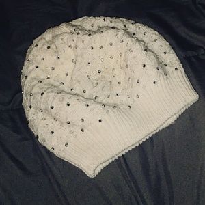 White sparkly Beanie